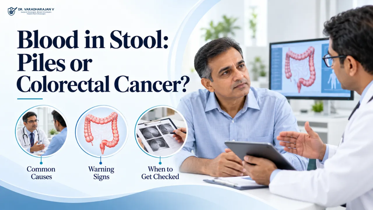 Man speaking privately with a doctor about rectal bleeding