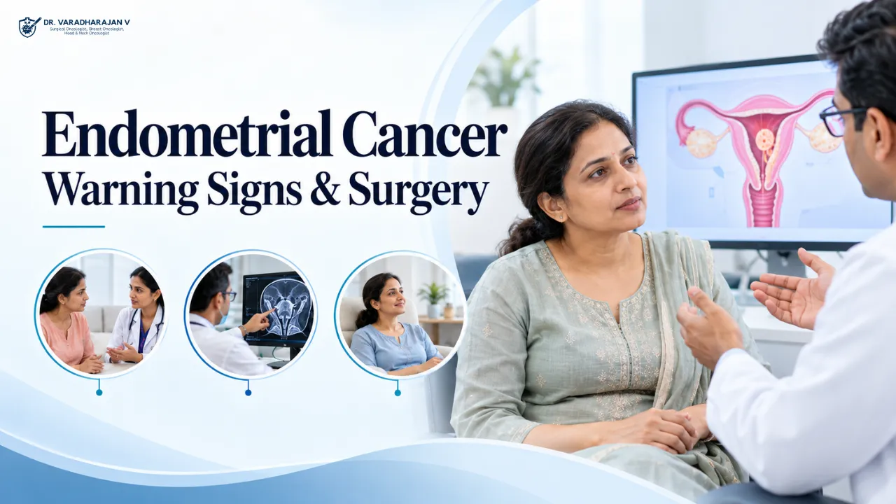 Doctor discussing abnormal bleeding reports with a patient in clinic