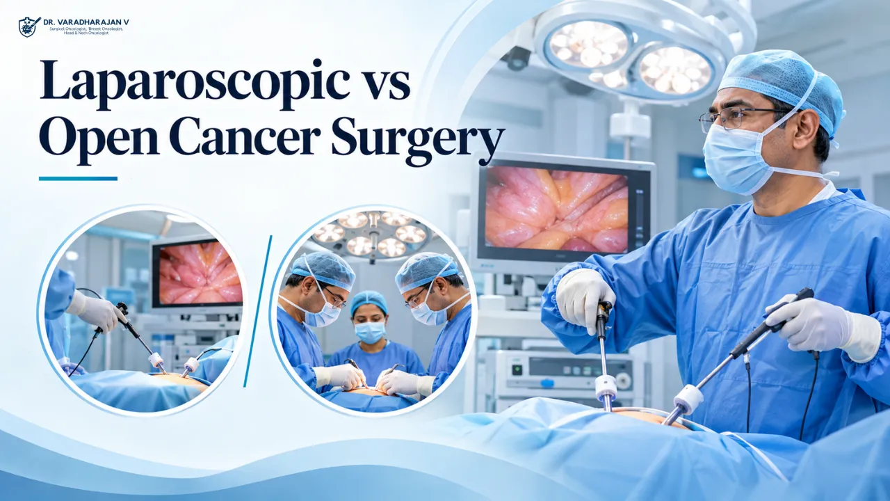 Surgical team performing laparoscopic surgery guided by a monitor