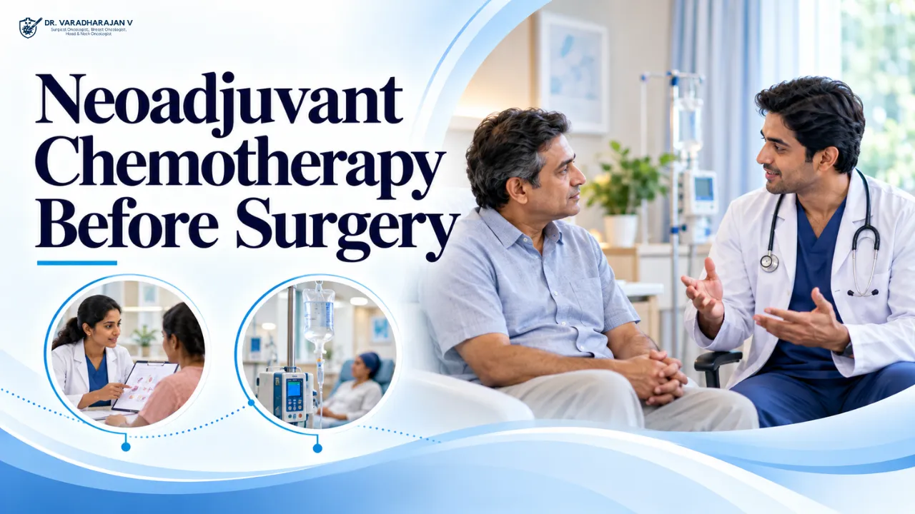 Woman receiving chemotherapy through an IV line in a day-care unit