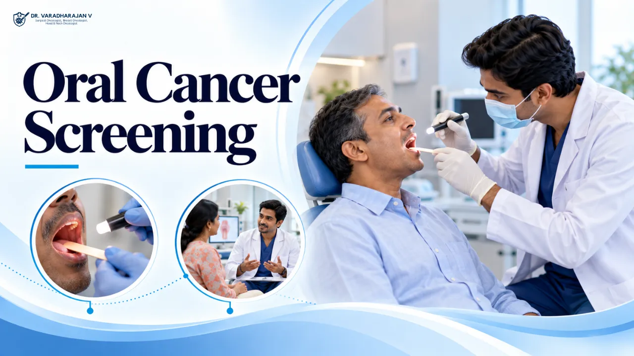 Dentist examining a patient mouth with a light and mirror