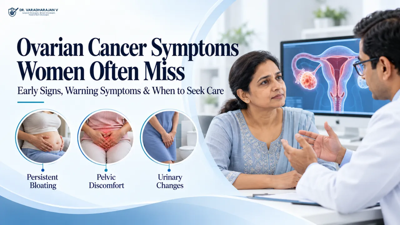 Woman holding her lower abdomen while sitting on a sofa at home