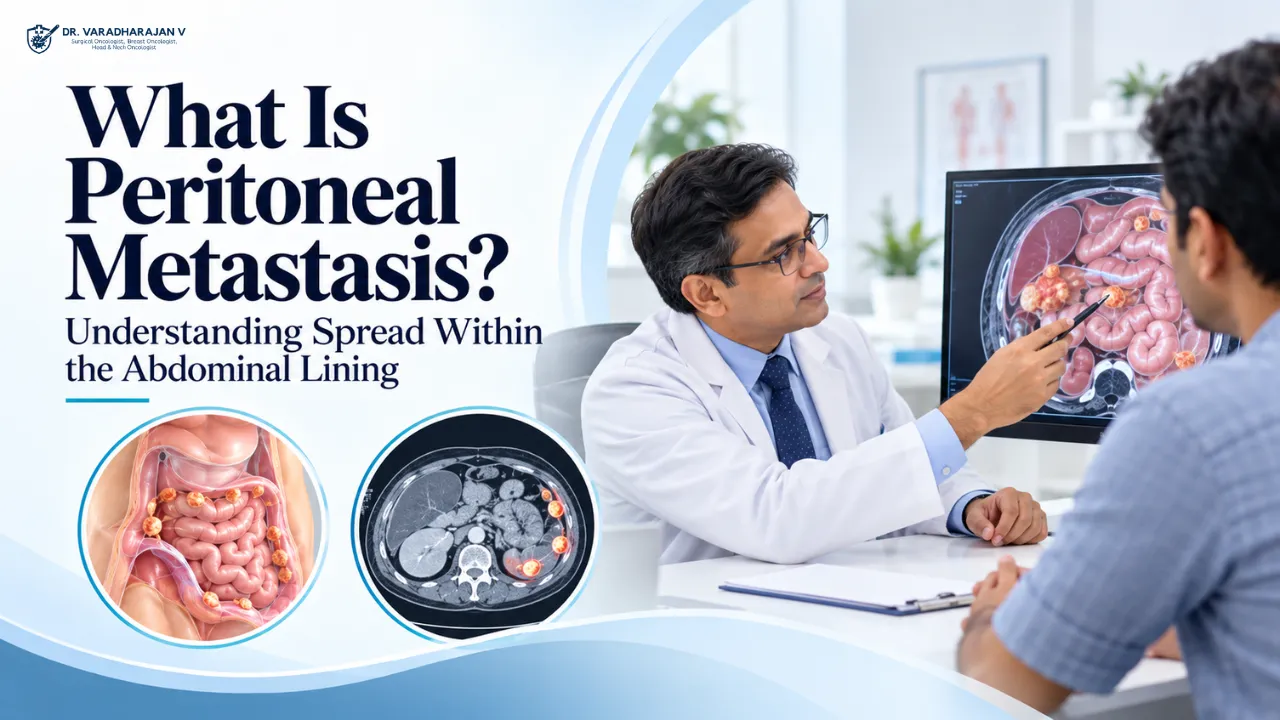 Oncologist explaining an abdominal CT scan to a concerned couple