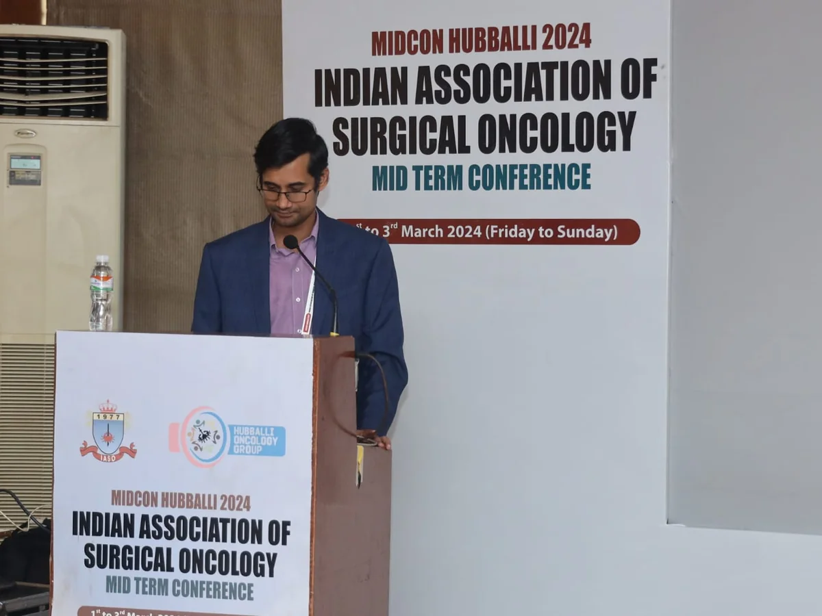 Dr. Varadharajan V at the IASO Midterm Conference in Hubballi