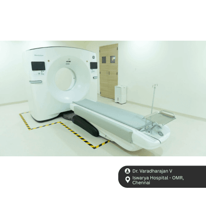 CT scanner at Iswarya Hospital