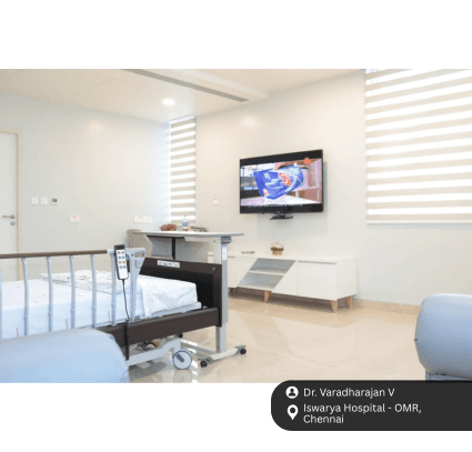 Private patient suite at Iswarya Hospital